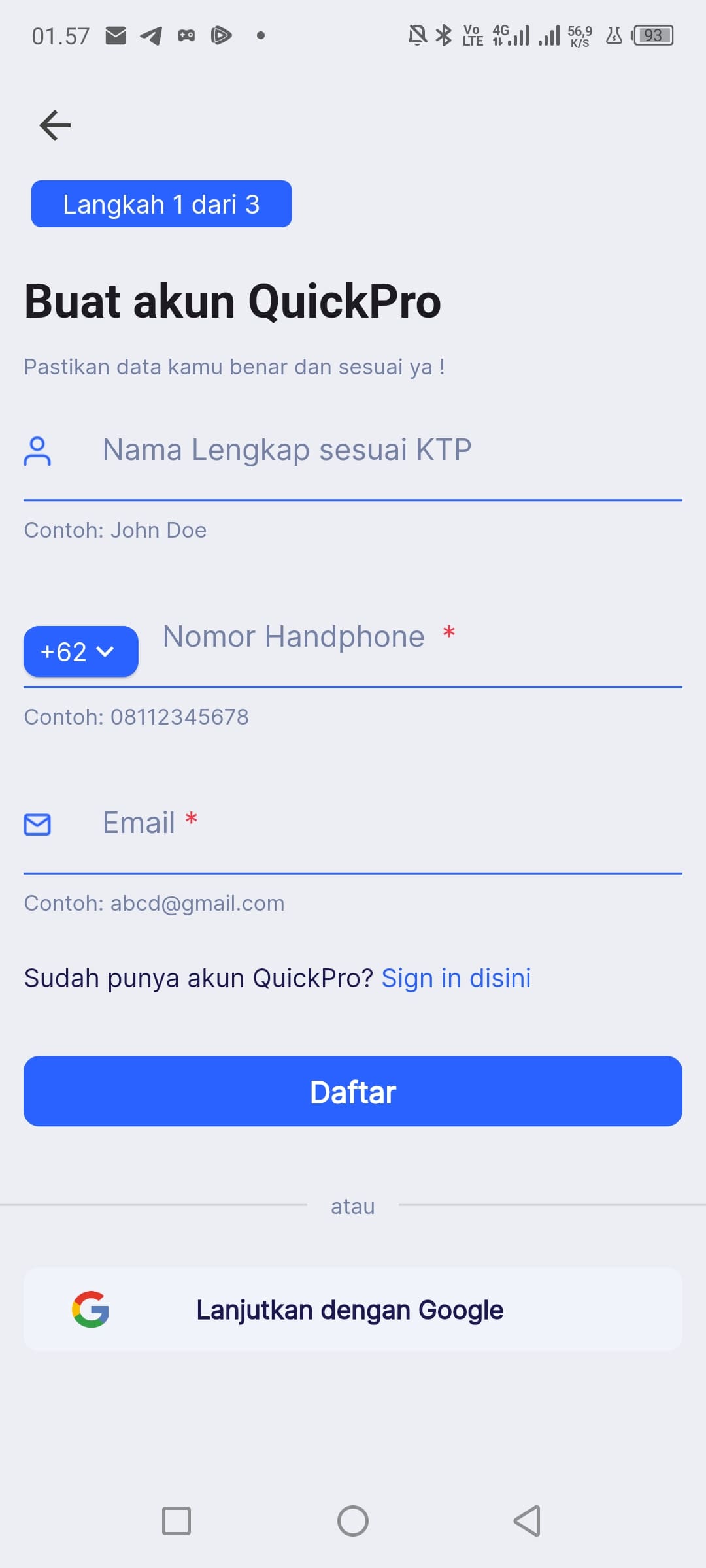 Daftar Akun Trading di QuickPro