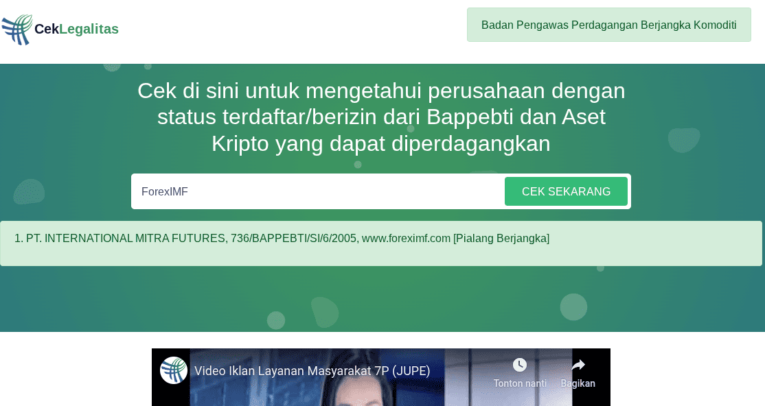 Cek Legalitas Broker Forex Resmi